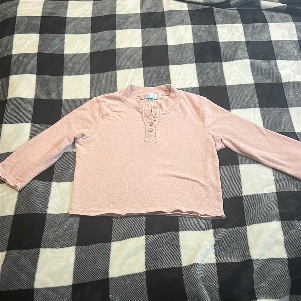 Free People FP Beach Pink Quarter Sleeve Top size Small
